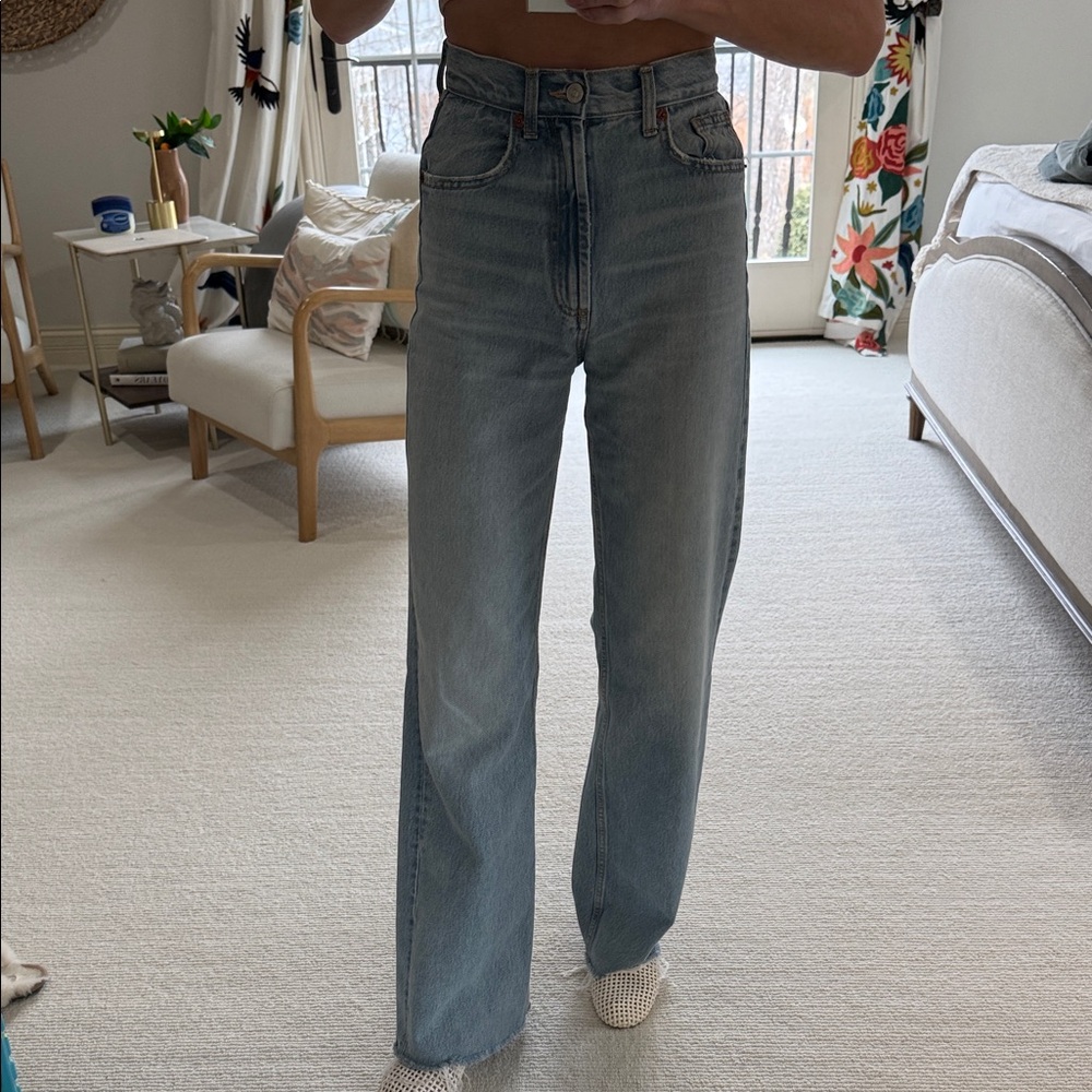 Zara High Rise Light Blue Jeans